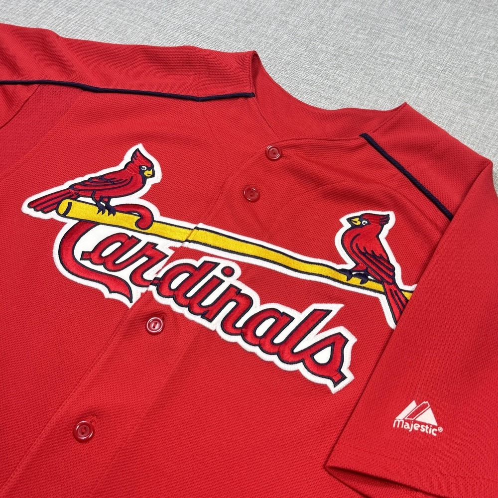 Majestic St. Louis Cardinals Baseball Jersey Mens Large Red MLB Emroidered